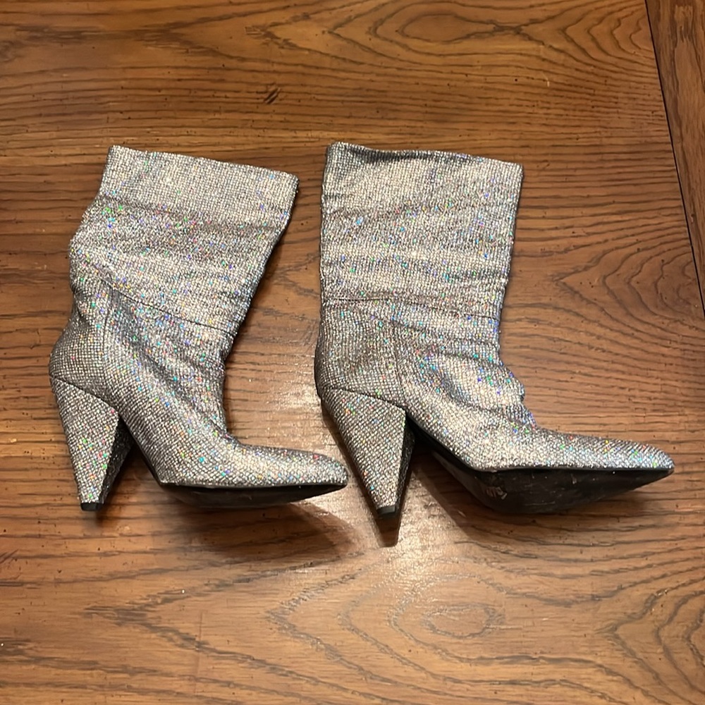 Steven By Steve Madden Sparkly Sequin Boots, Size… - image 6